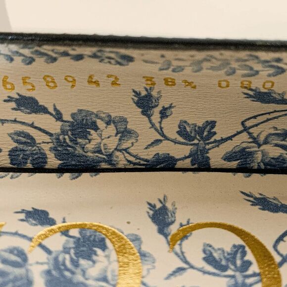 Gucci Hills GG Logo Ballet Flat EU 38.5 US 8.5 Cap Toe Double G Leather - Picture 11 of 11